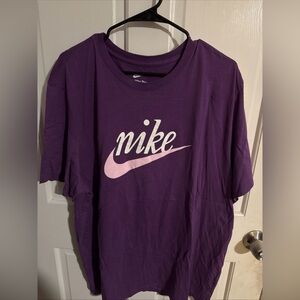 Nike Purple T-Shirt with Light Pink Swoosh